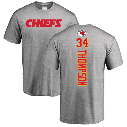 Men Kansas City Chiefs #34 Thompson Darwin Ash Backer T-Shirt->kansas city chiefs->NFL Jersey